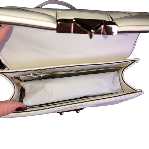 Michael Michael Kors Serena MD Flap Bag Convertible Shoulder Crossbody White - Picture 8 of 15